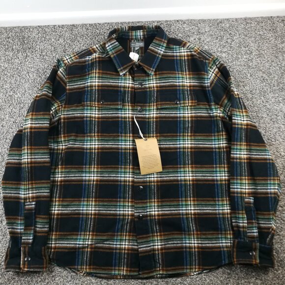 NWT LL Bean Shirt Flannel 1933 Chamois L/S Button Plaid Mens 2XL Slim Fit - Picture 2 of 8